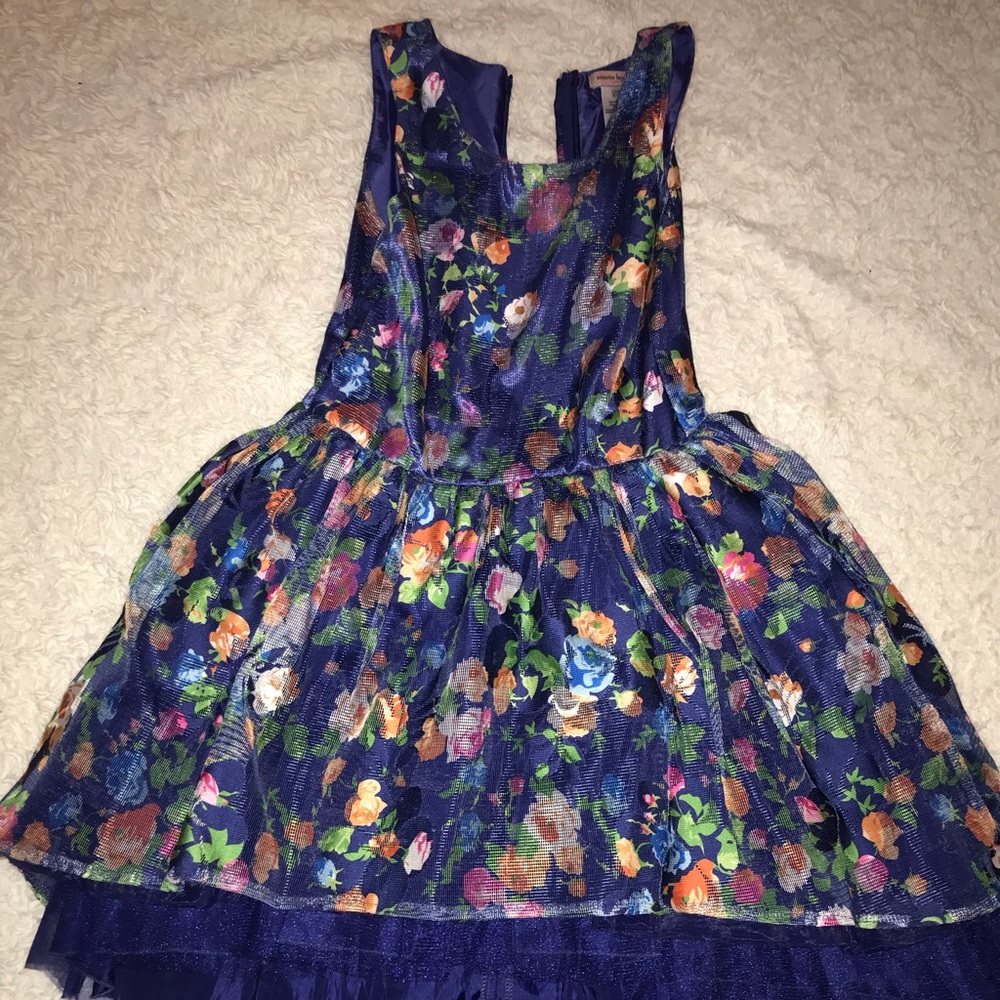 Blue dress, flower design, for kids
